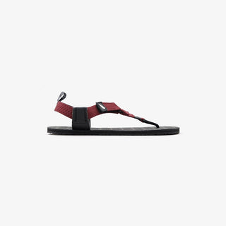 Jelajah Road Barefoot Flip Flops - Maroon Blaze On Black - Pyopp Fledge Barefoot