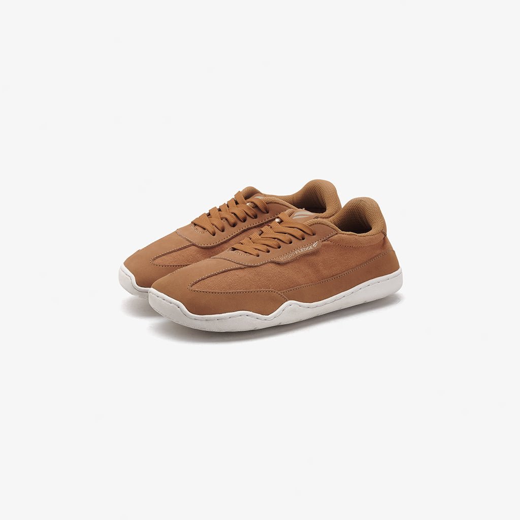 Pada Barefoot Sneakers - Hazelnut On White - Pyopp Fledge Barefoot