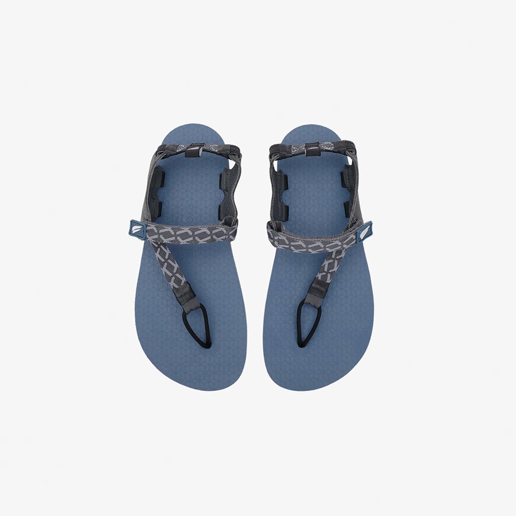 Tapak V1.5 Barefoot Flip Flops - Grey On Cerulean Blue - Pyopp Fledge Indonesia